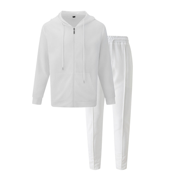 Men's sporty hoodie set made from breathable structured material with elastic waistband Lisslune