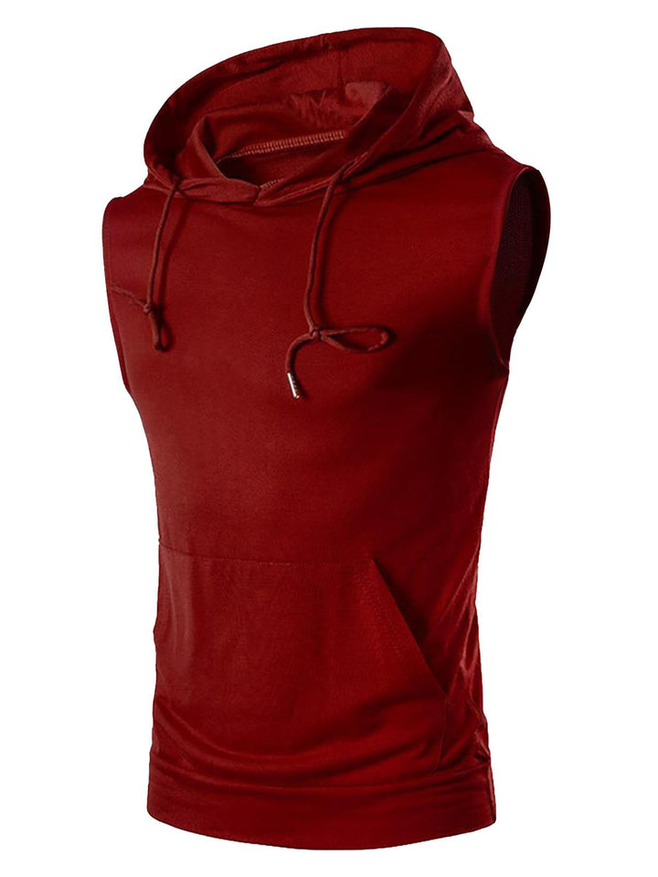 Men's sleeveless hoodie with spacious kangaroo pocket and breathable materials Lisslune