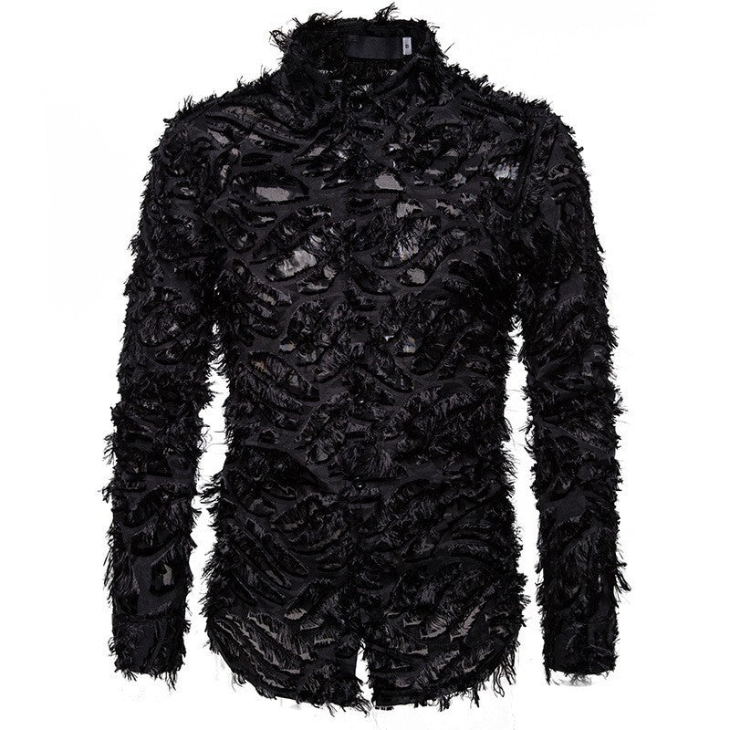 Men's Stylish Shirt with Textured Design Lisslune