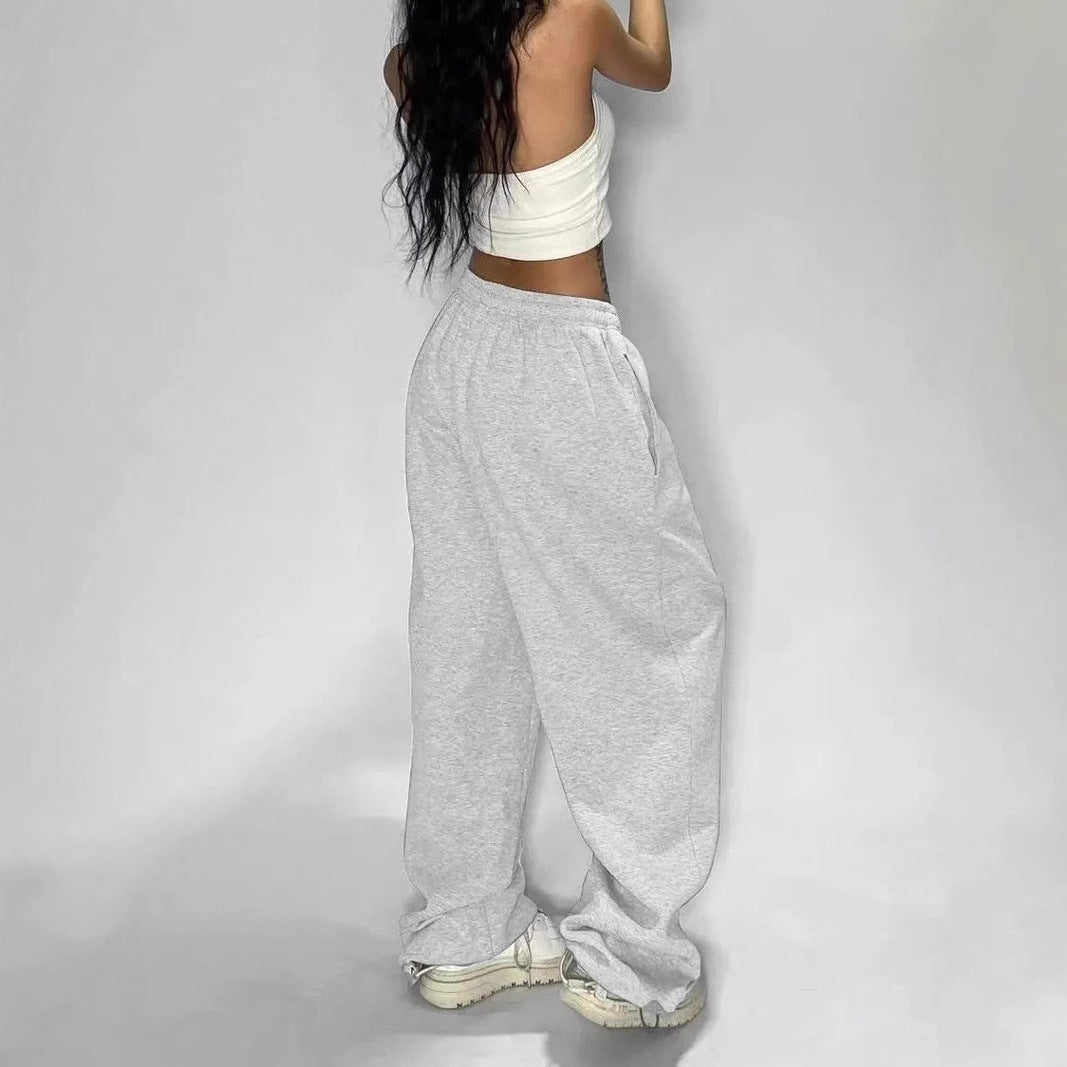 Women's comfortable leisure pants with elastic waistband and wide fit Lisslune