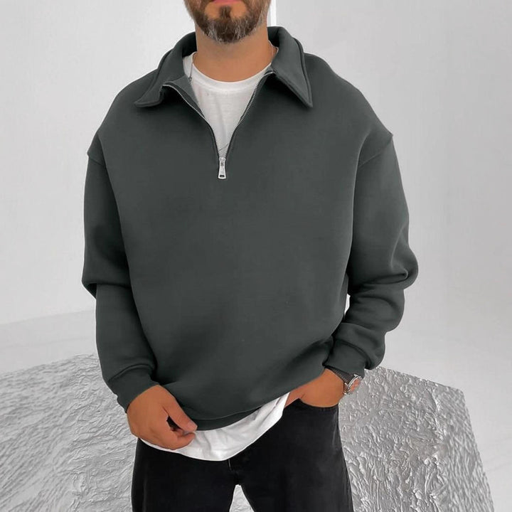 Men's casual pullover with stand-up collar and zipper Lisslune