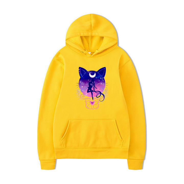 Women's hoodie with artistic cat design and comfortable fit Lisslune