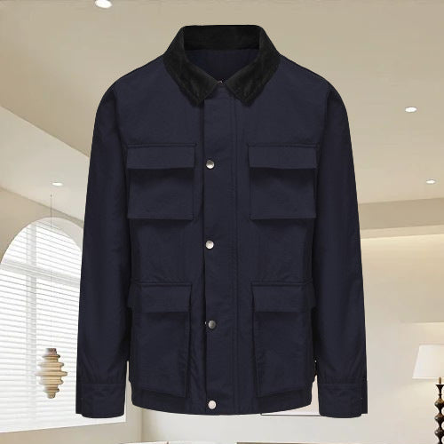 Men's functional utility jacket with practical pockets Lisslune