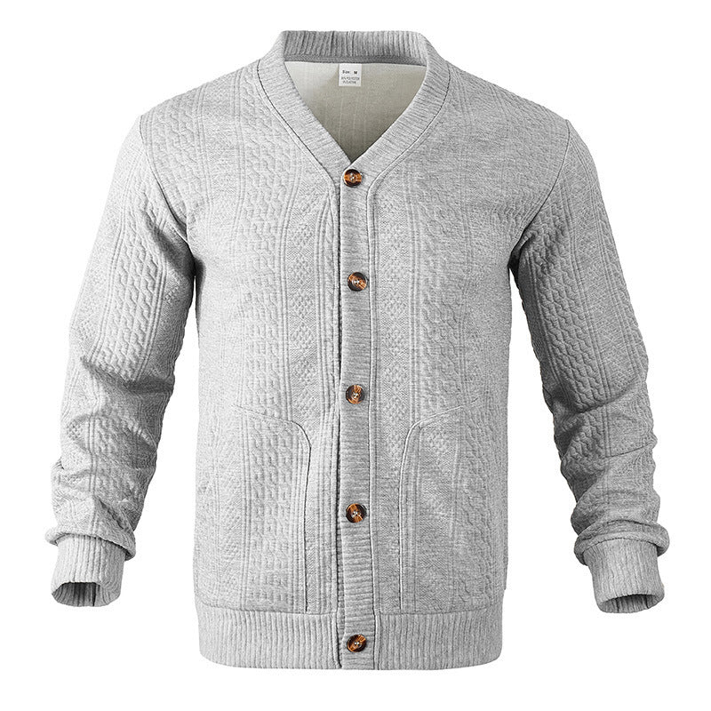 Men's cardigan with structured surface and practical pockets Lisslune
