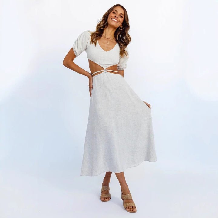 Women's maxi dress with creative cut-outs Lune London