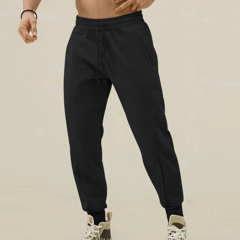 Men's Comfortable Training Pants with Side Zip Pockets and Elastic Waistband Lisslune