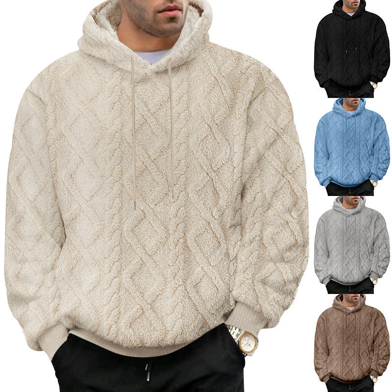 Men's cozy hoodie with textured design Lisslune