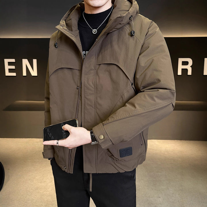 Men's Unique Transitional Jacket with Functional Hood Design Lisslune