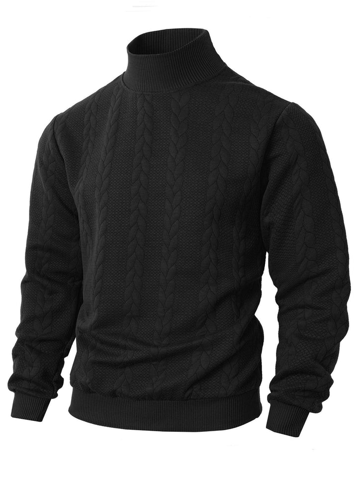 Men's stylish sweater with textured stand-up collar Lisslune