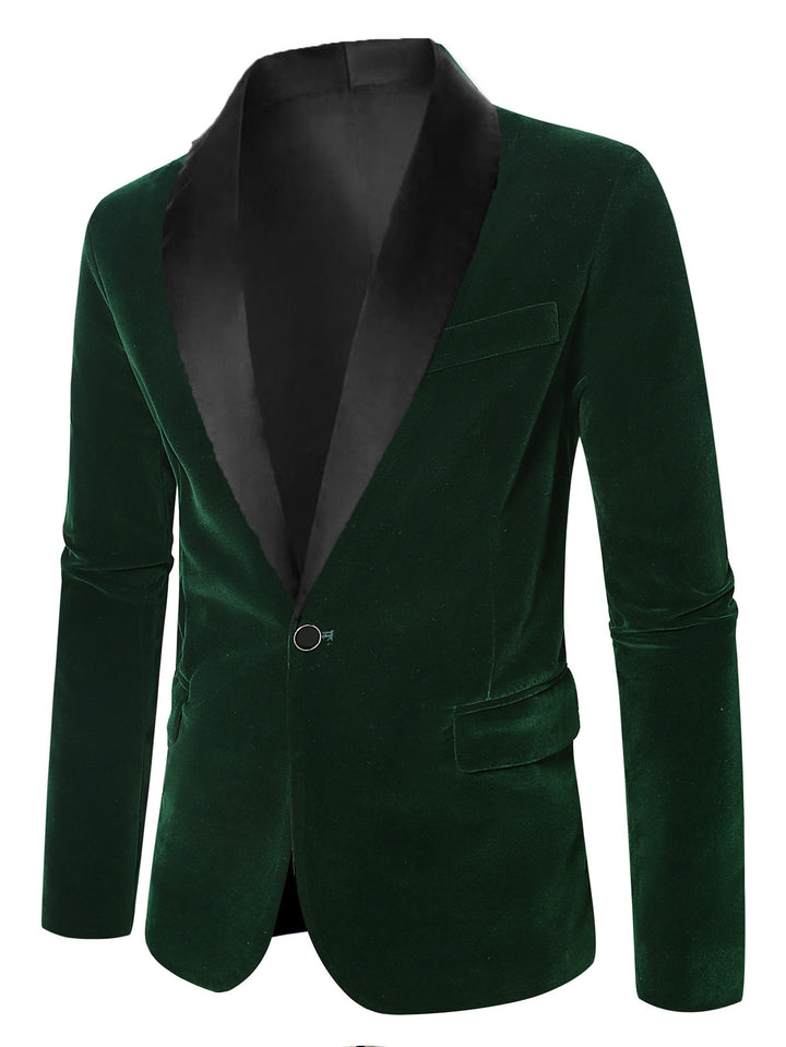 Men's elegant velvet blazer with satin finish Lisslune