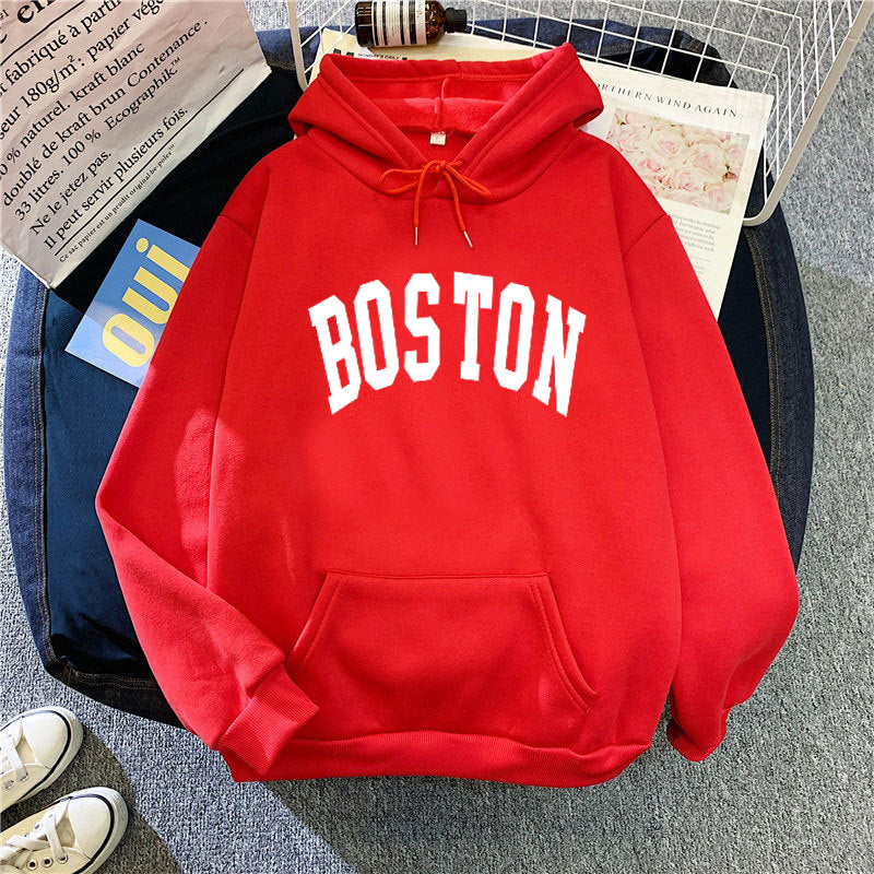 Women's hoodie with classic Boston print Lisslune