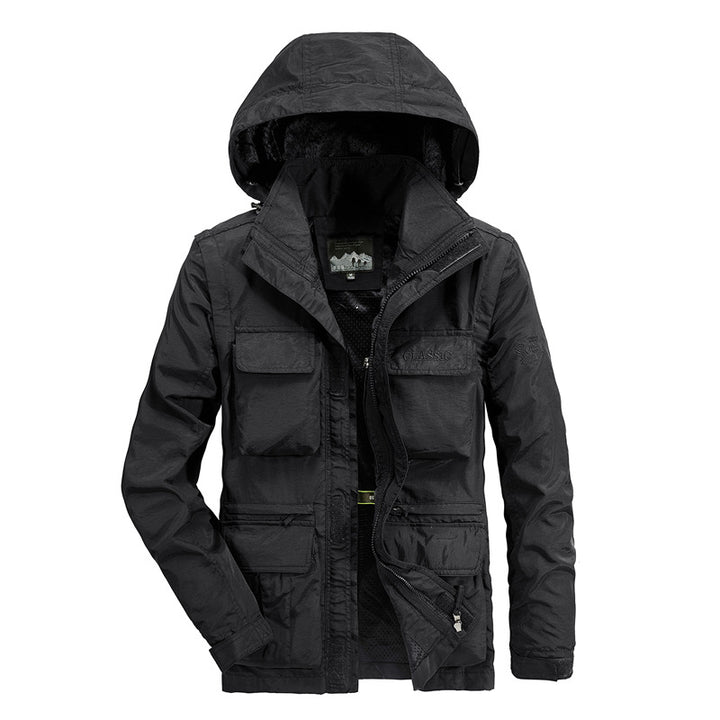 Men's Outdoor Jacket with Warm Lining and Multifunctional Pockets Lisslune