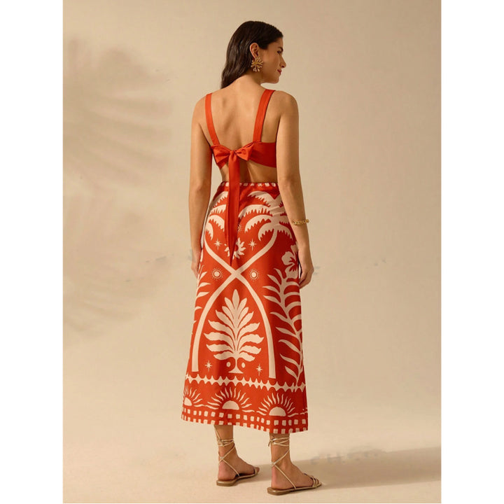 Ladies Crop Top and Maxi Skirt Set Lune London