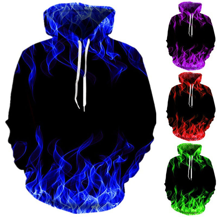 Men's hoodie with unique flame design and innovative material blend Lisslune
