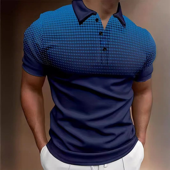 Men's polo shirt with modern graphic pattern and breathable fit Lisslune
