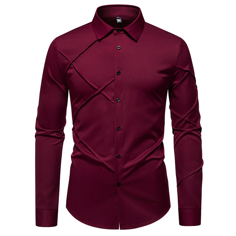 Men's long sleeve shirt with asymmetric design Lisslune