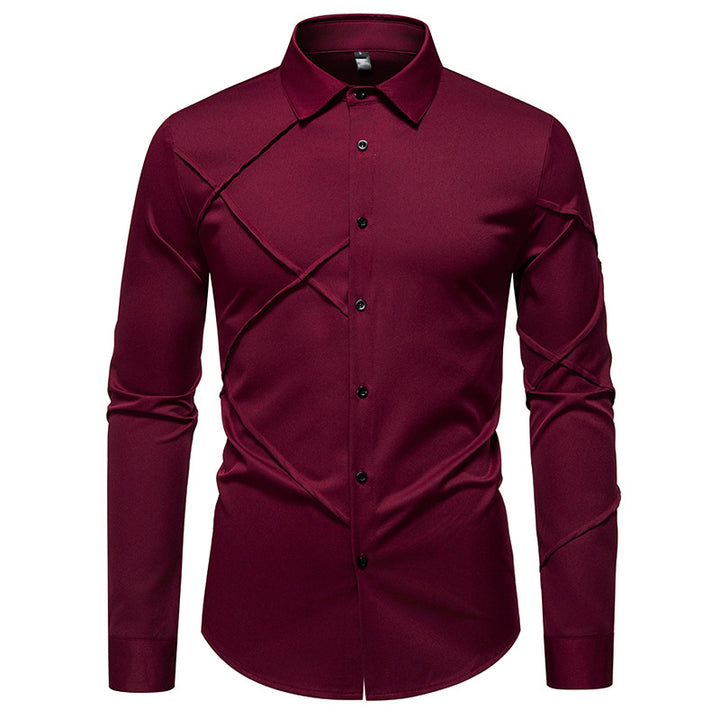 Men's long sleeve shirt with asymmetric design Lisslune