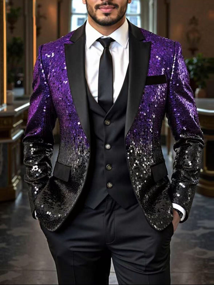 Men's elegant sequin blazer with modern cut Lisslune