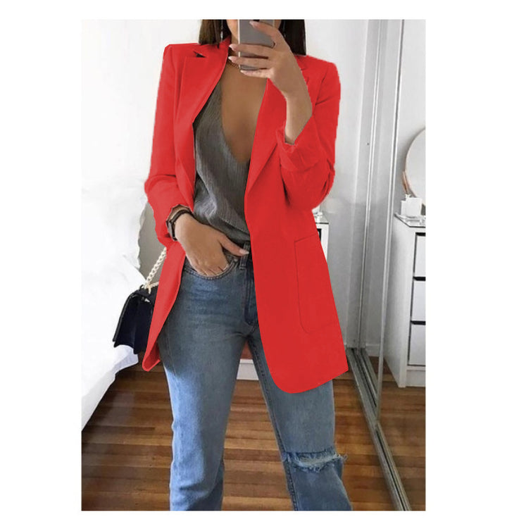 Damen eleganter Blazer mit tailliertem Schnitt und praktischen Taschen Lisslune