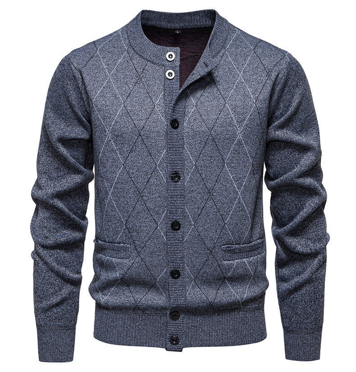 Men's stylish cardigan with diamond-shaped pattern Lisslune