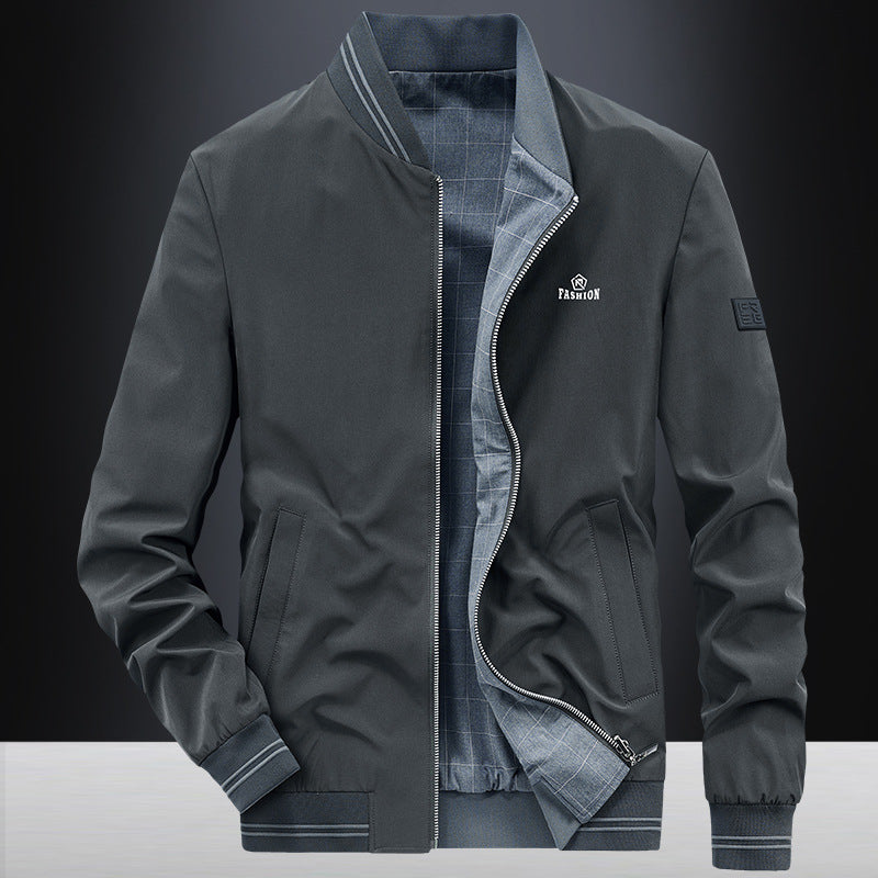 Men's Stylish Bomber Jacket with Full Zip and Comfortable Ribbed Cuffs Lisslune