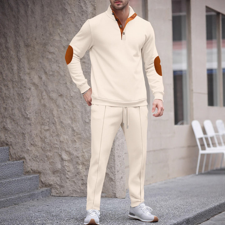 Men's sporty set with modern collar and elegant applications Lisslune