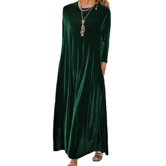 Women's maxi dress with elegant cut and pockets Lisslune