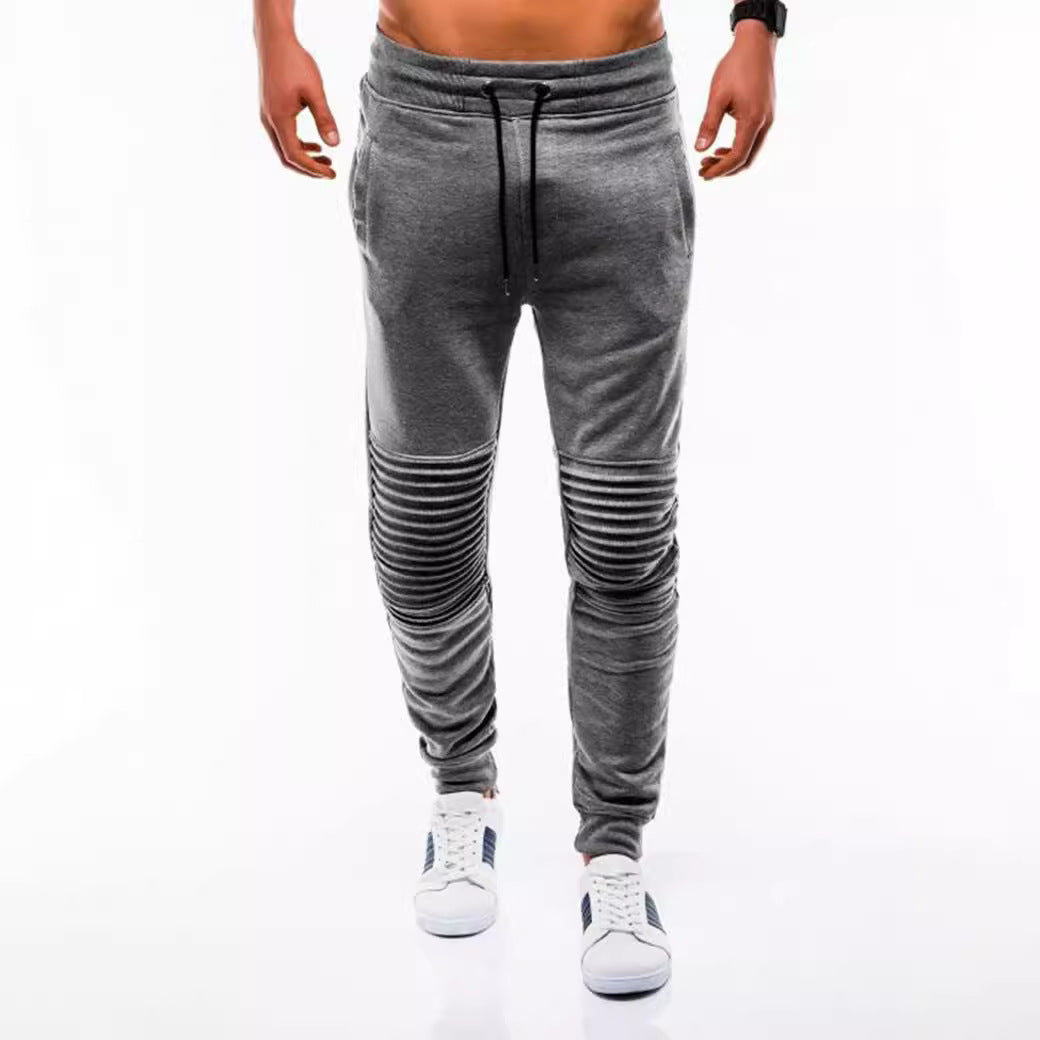 Men's joggers with fashionable ribbed design and elastic waistband Lisslune