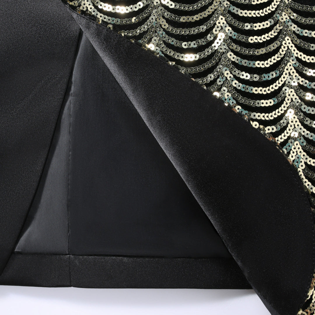 Men's elegant glitter blazer with asymmetrical design Lisslune