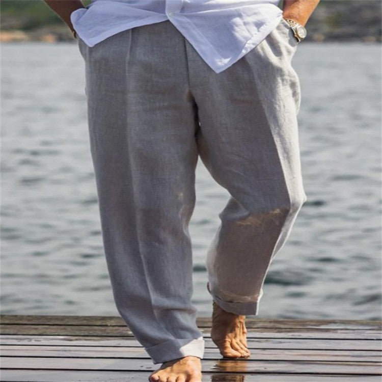 Men's Lightweight Linen Pants with Casual Cut Lisslune