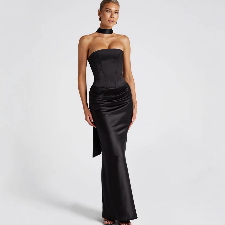 Women's wedding dress with off-the-shoulder design and elegant waist tie Lisslune