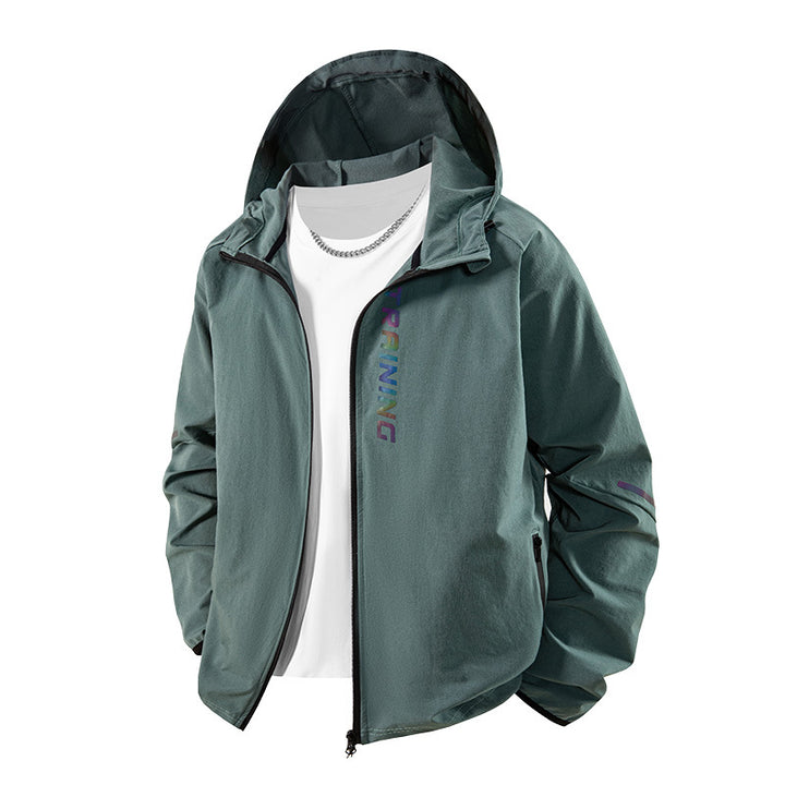 Men's functional sports jacket with water-repellent coating and adjustable hood Lisslune