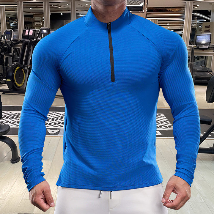 Men's Sporty Long-Sleeve Shirt with Full Zip Lisslune