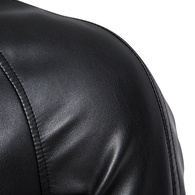 Men's fashionable synthetic leather jacket with comfortable lining Lisslune