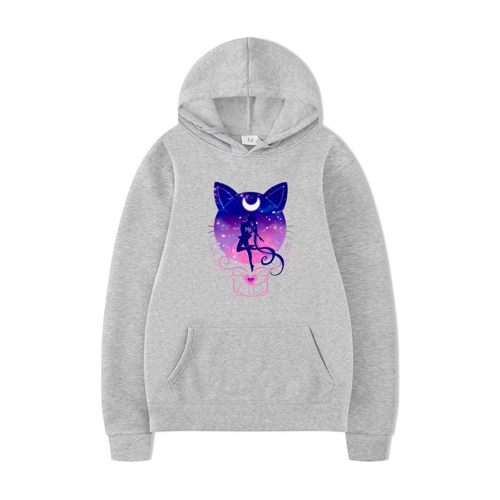 Women's hoodie with artistic cat design and comfortable fit Lisslune