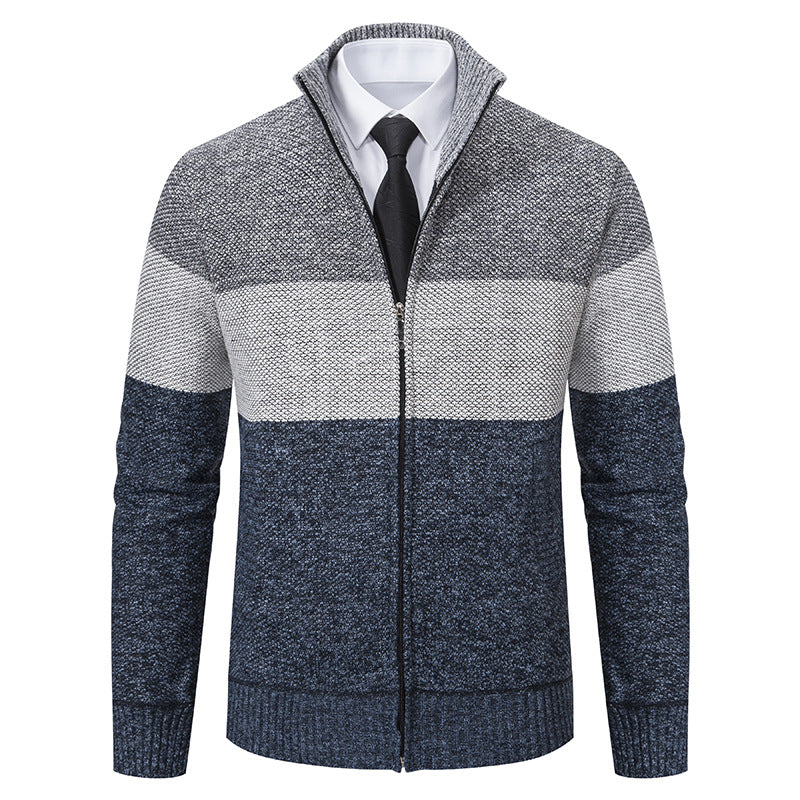 Men's stylish cardigan with high collar and modern zipper Lisslune