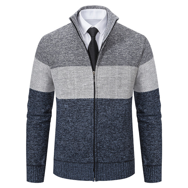 Men's stylish cardigan with high collar and modern zipper Lisslune