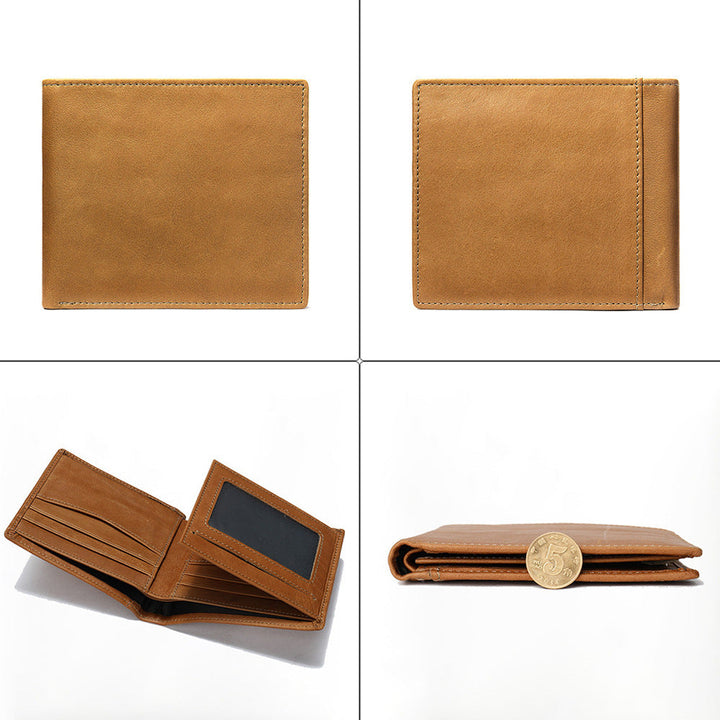 Lisslune | StitchCraft Men’s Bifold Genuine Leather RFID Wallet – Slim, Secure & Stylish