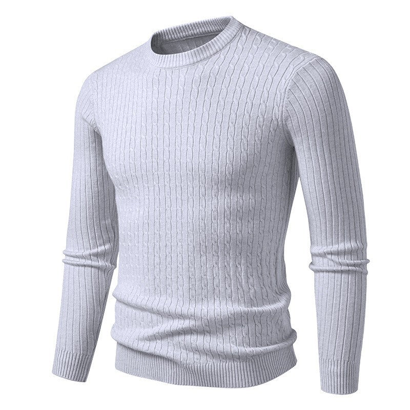 Men's chunky knit sweater with elegant cable pattern Lisslune