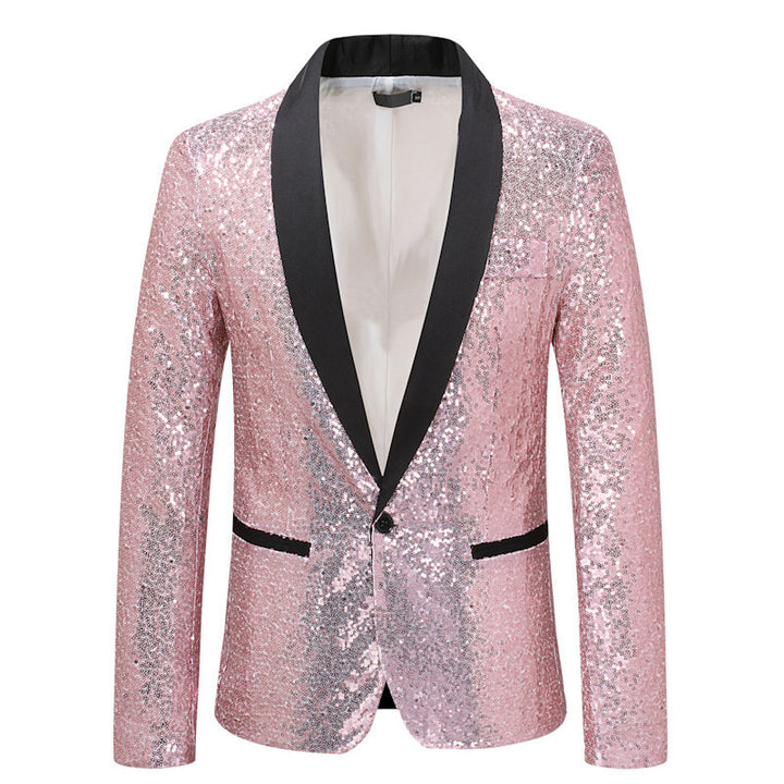 Men's shimmering sequin blazer with elegant lapel Lisslune