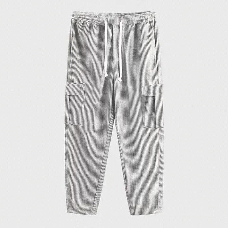 Men's casual cargo pants with practical side pockets and elastic waistband Lisslune