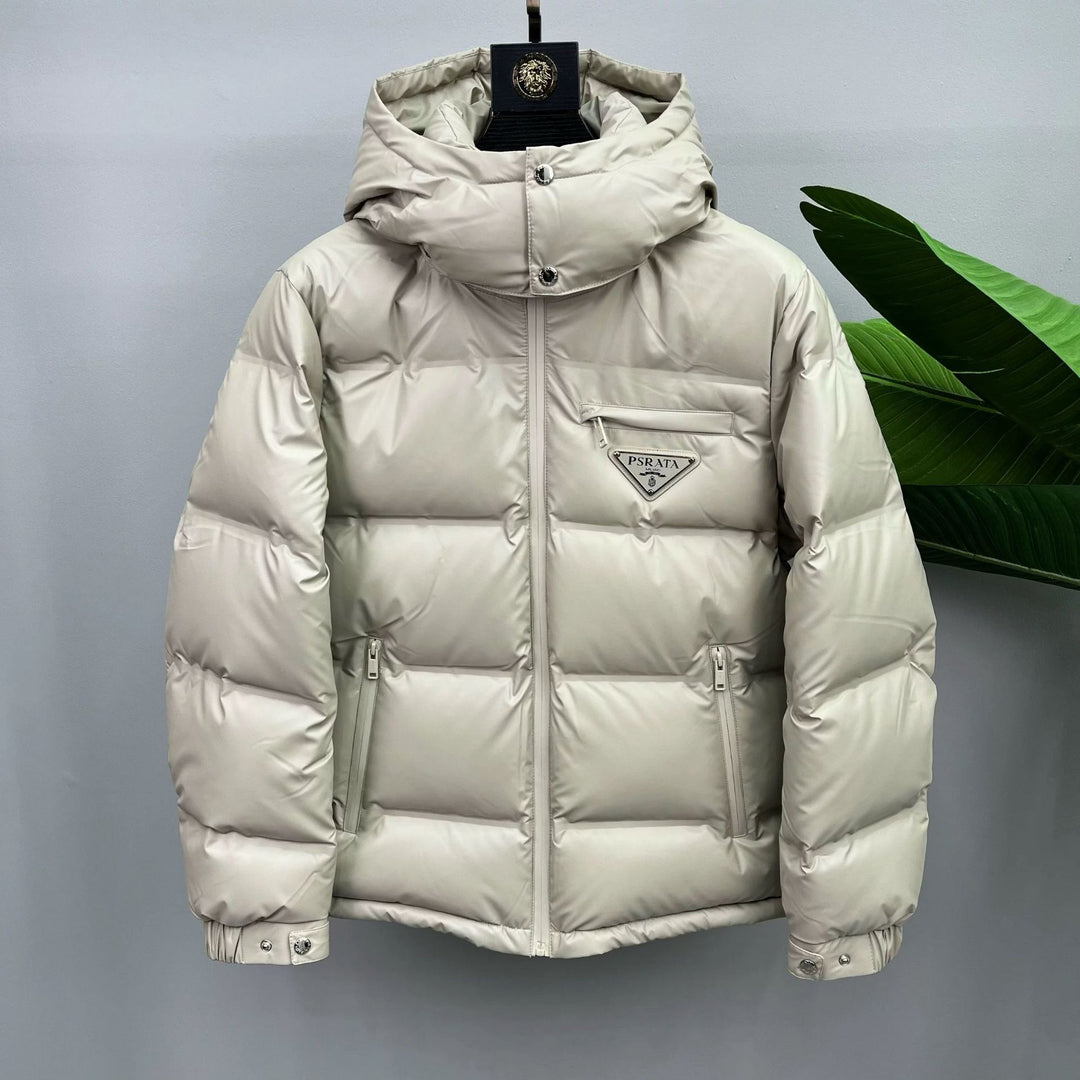 Men's Insulated Down Jacket with Large Hood Design Lisslune