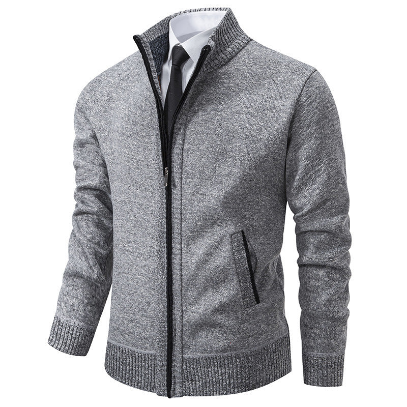 Men's sports cardigan with stand-up collar and zipper Lisslune