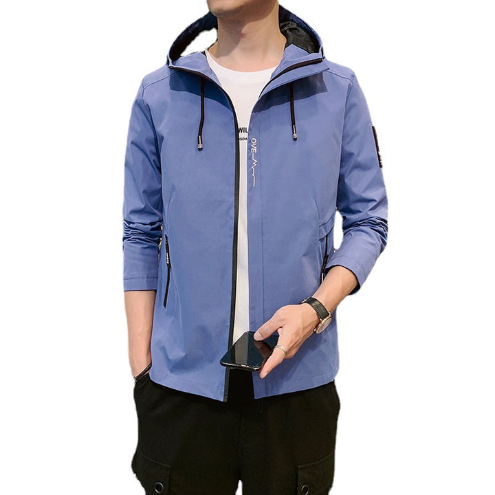 Men's lightweight transitional jacket with adjustable hood and functional zip pockets Lisslune