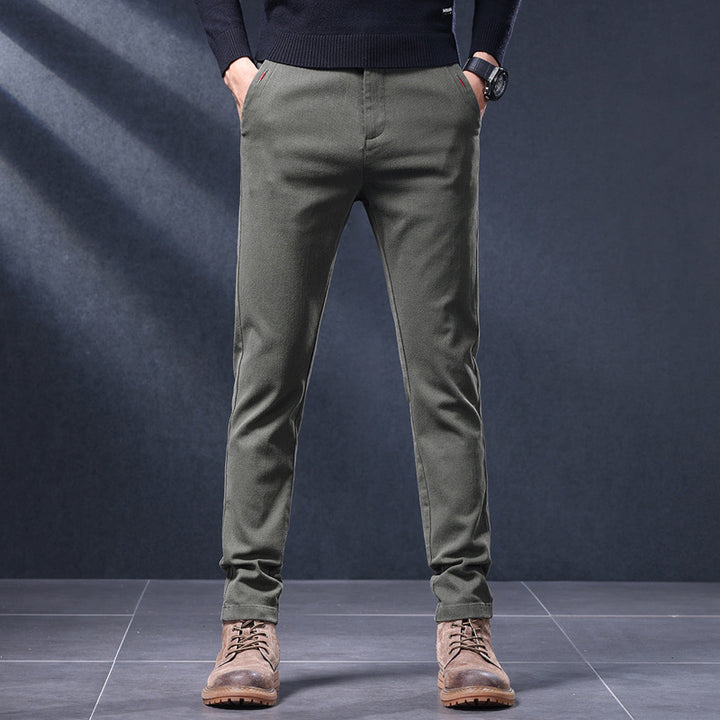 Men's Comfortable Chino Pants with Elastic Waistband and Side Pockets Lisslune