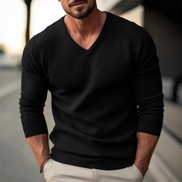 Men's elegant V-neck sweater made of high-quality cotton Lisslune