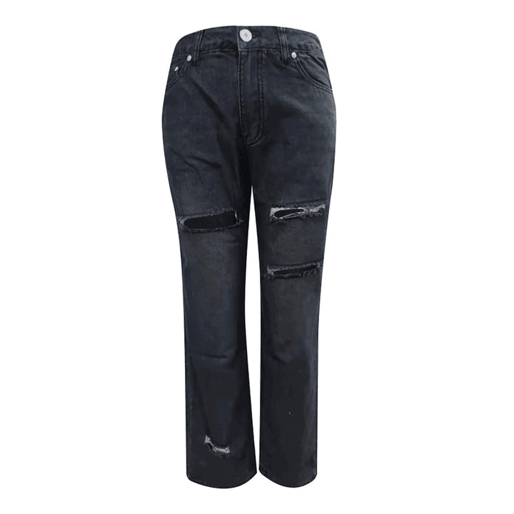 Women's fashionable destroyed jeans in a casual cut with high pockets and unique details Lisslune