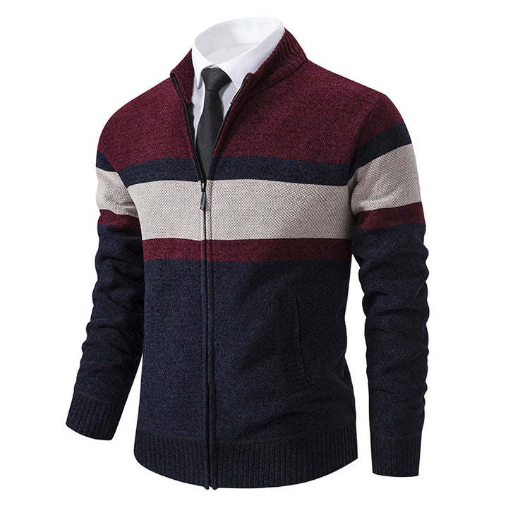 Men's cardigan with textured design and high-collar Lisslune