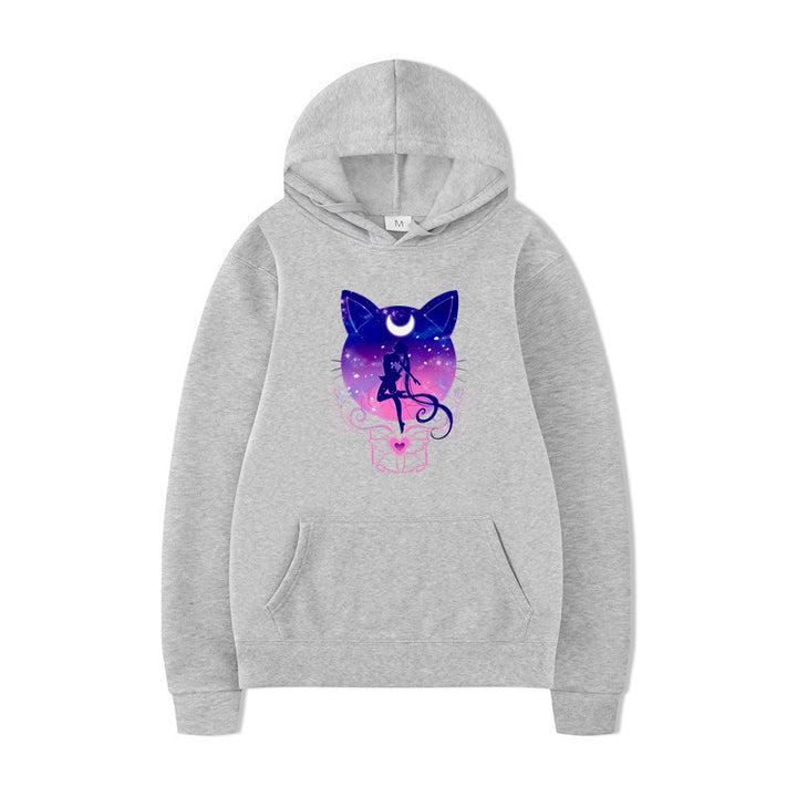 Women's hoodie with artistic cat design and comfortable fit Lisslune