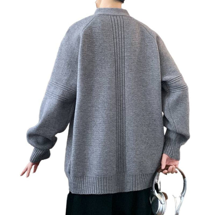 Men's cardigan with high collar and zipper Lisslune
